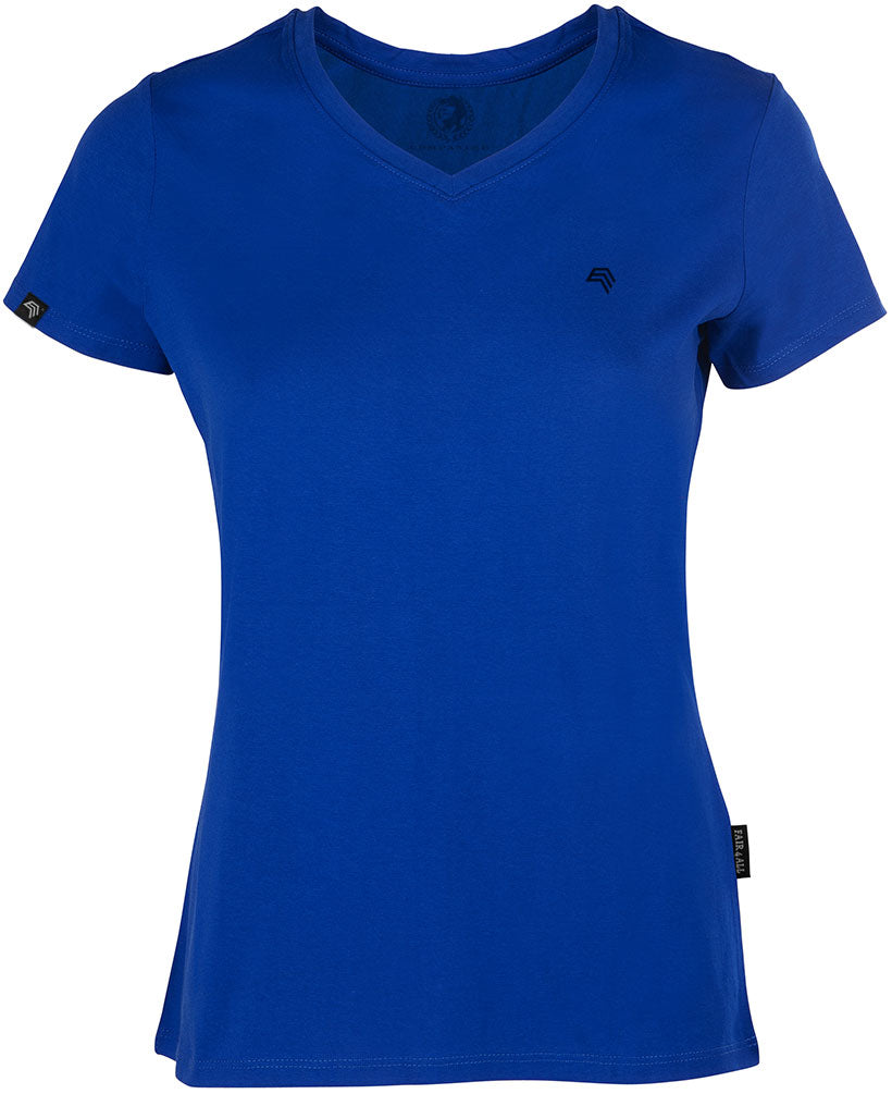 ― % ― RMH 0202/ ― Damen Luxury Bio-Baumwolle V-Neck T-Shirt - Royal Blau [M / 4XL]