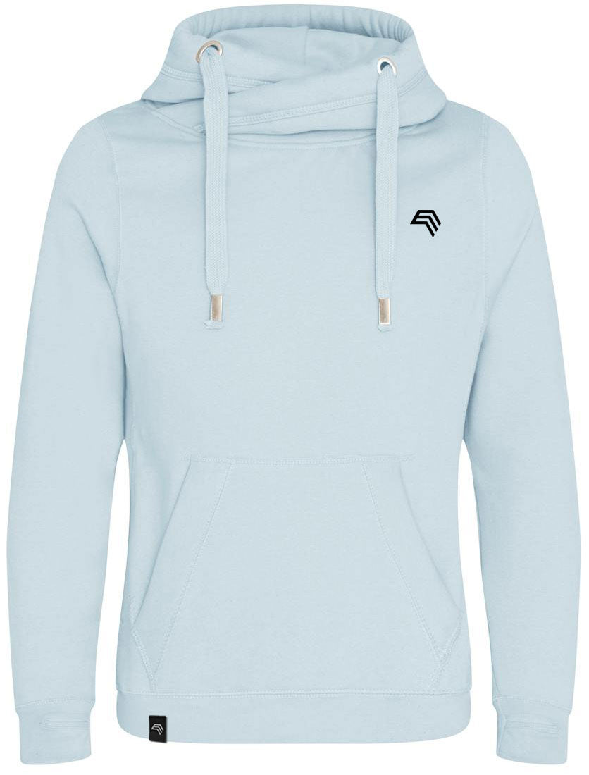 JDS 0021 ― Cross Neck Überkreuz Hoodie - Sky Blau