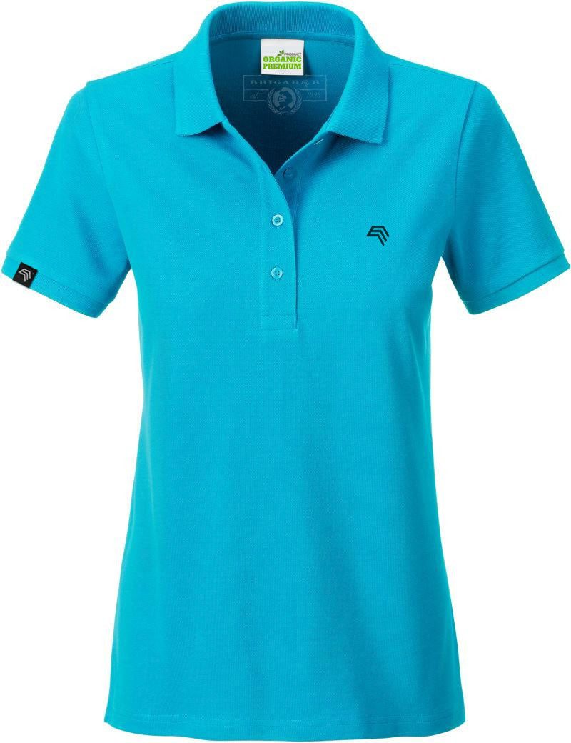 JAN 8009 ― Women's Organic Cotton Polo Shirt - Turquoise Blue Turquoise