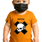 Giftig ― Baby Body Totenkopf-Motiv mit Bio.Baumwolle – Orange