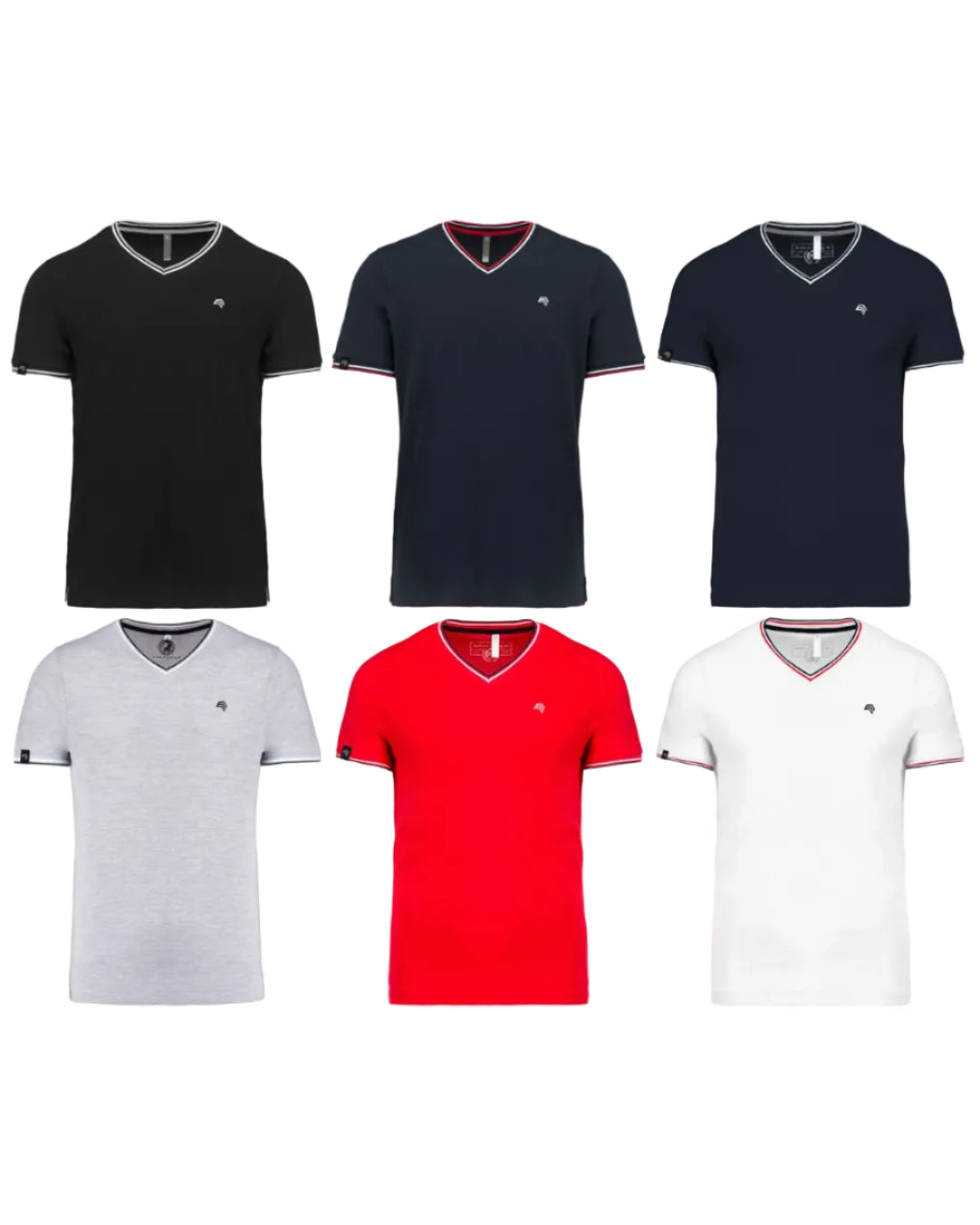 BRK 473K ― Bi-color Piqué-Trikot V-Neck T-Shirt