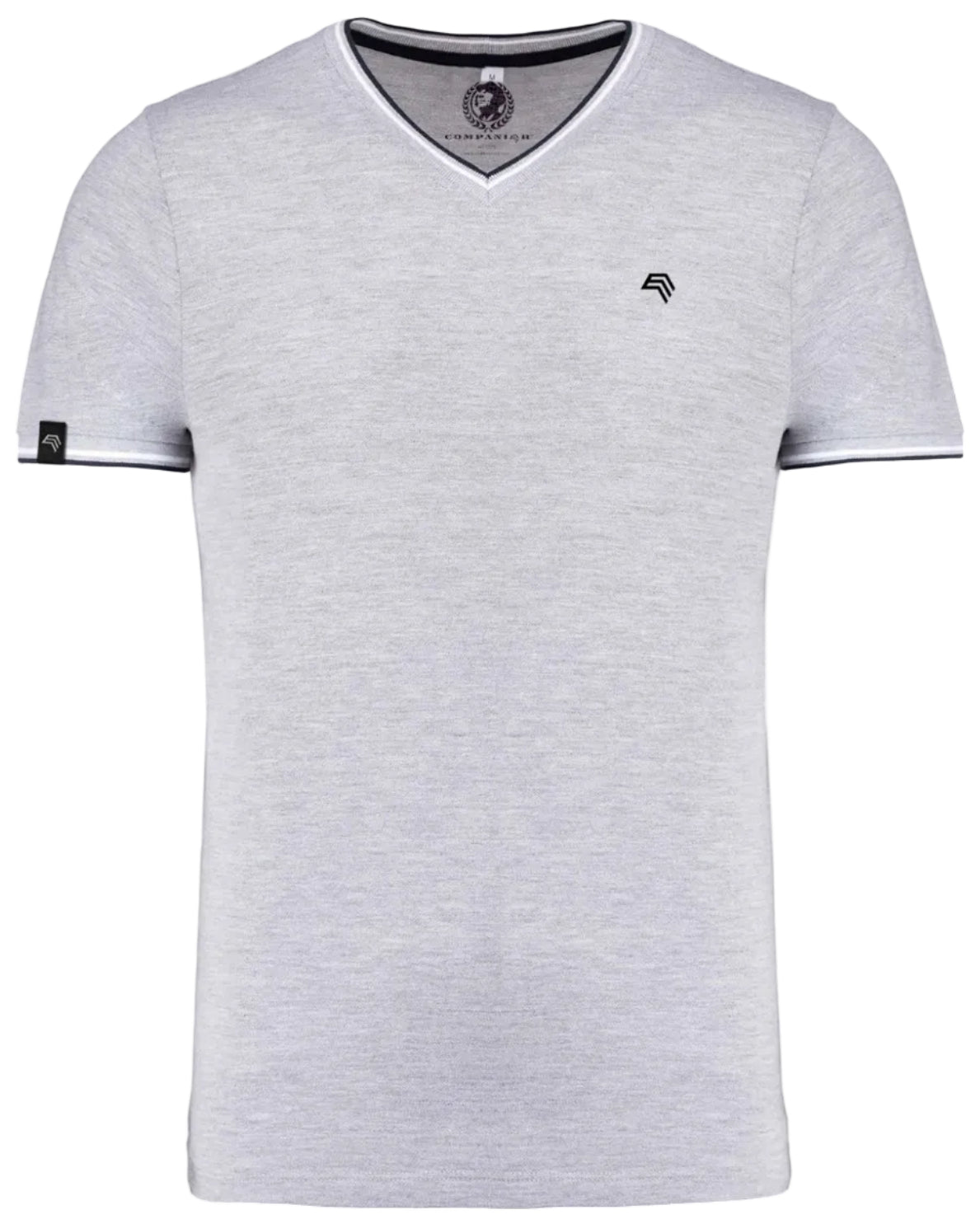 BRK 473K ― Bi-color Piqué-Trikot V-Neck T-Shirt