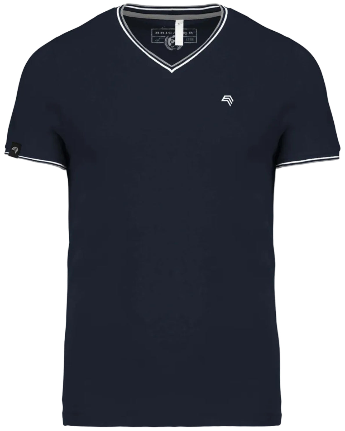 BRK 473K ― Bi-color Piqué-Trikot V-Neck T-Shirt