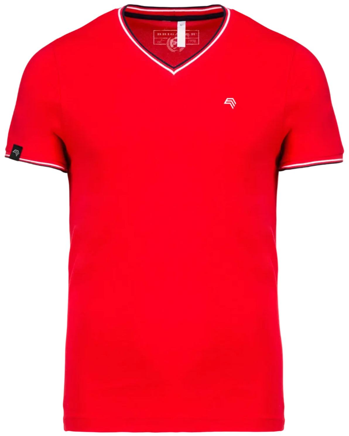 BRK 473K ― Bi-color Piqué-Trikot V-Neck T-Shirt