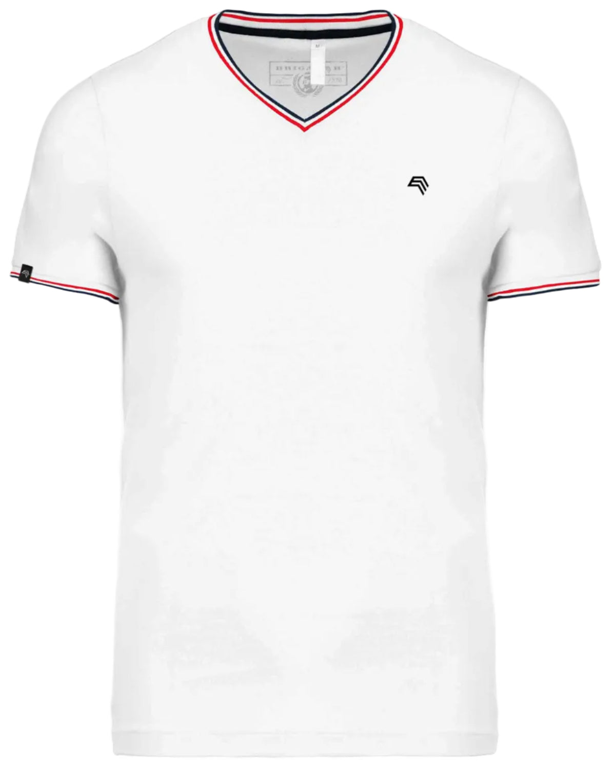 BRK 473K ― Bi-color Piqué-Trikot V-Neck T-Shirt