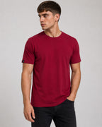 ― % ― JAN 8008 ― Herren Bio-Baumwolle T-Shirt - Bordeaux Rot Braun [L]