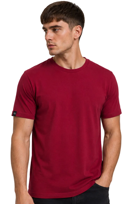 JAN 8008 ― Herren T-Shirt aus Bio-Baumwolle – Weinrot / Bordeauxrot