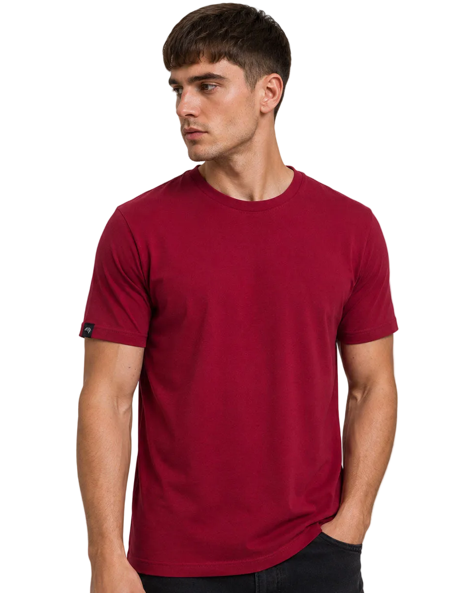 JAN 8008 ― Herren T-Shirt aus Bio-Baumwolle – Weinrot / Bordeauxrot