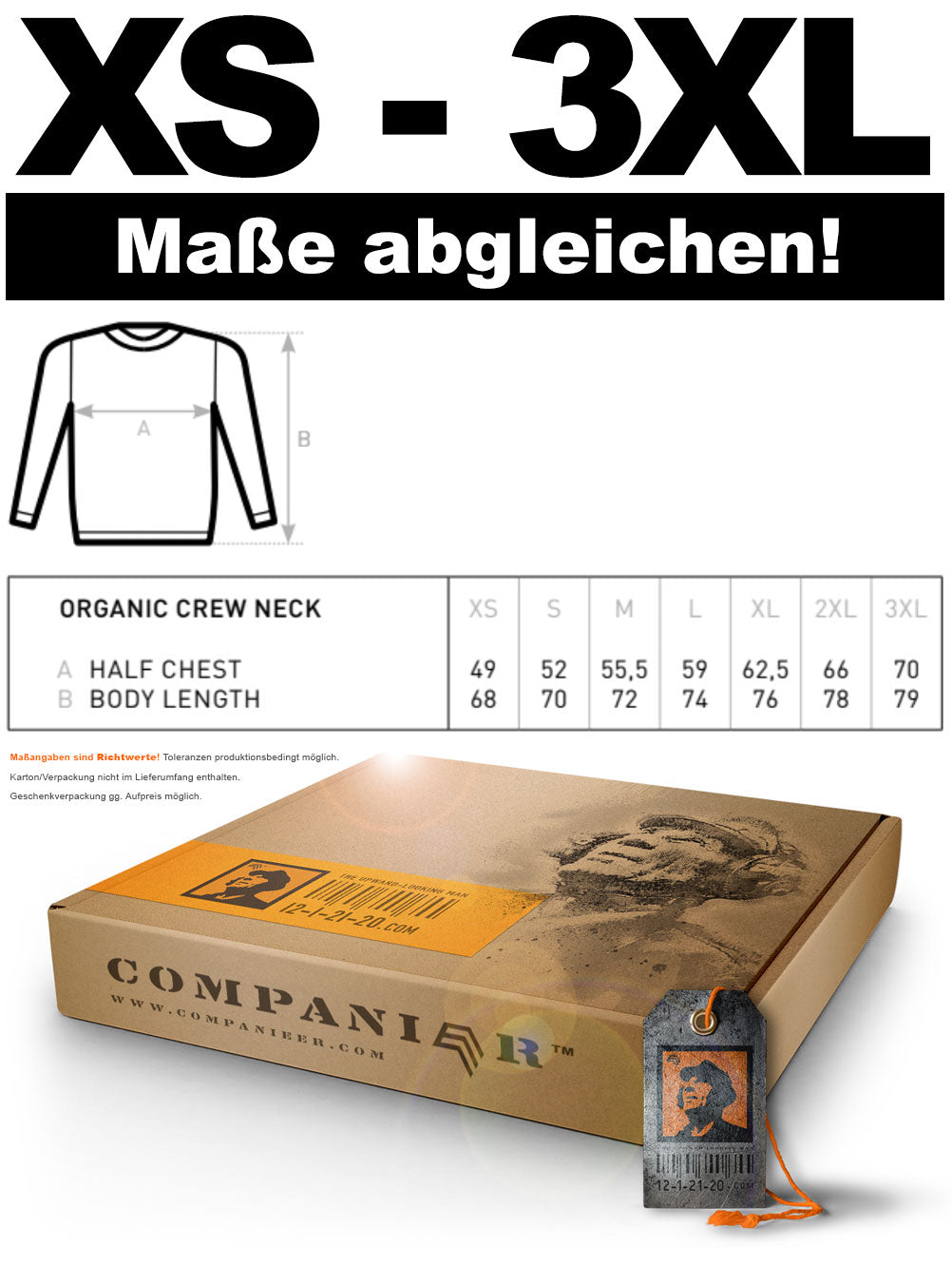 CAB B3U1 ― Weiches Unisex Bio-Baumwolle Sweatshirt