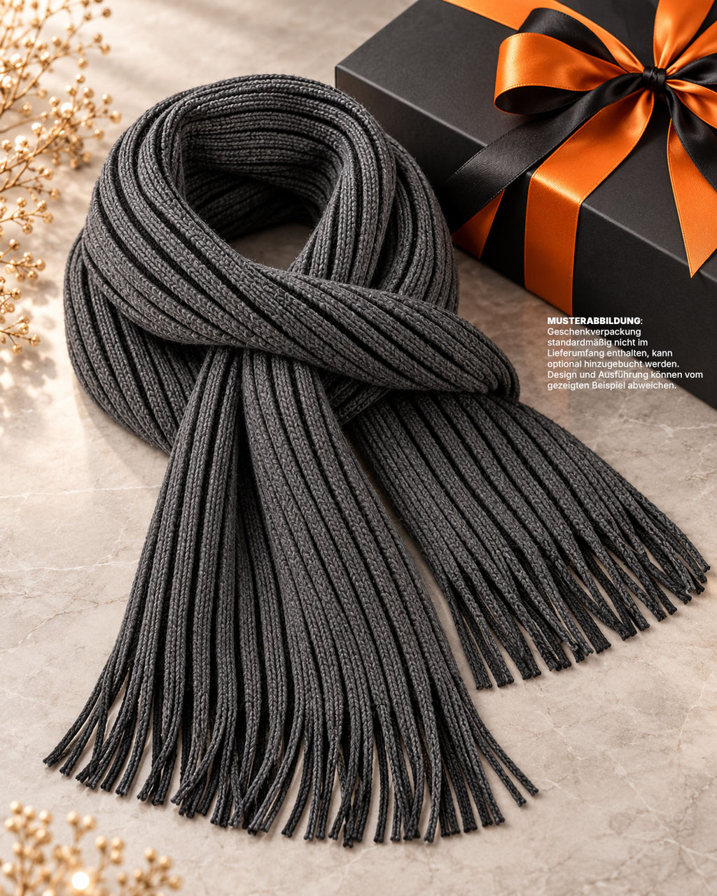 CHB 9798 ― Strickschal mit markantem Zweifarb-Rippdesign