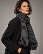 CHB 9798 ― Strickschal mit markantem Zweifarb-Rippdesign