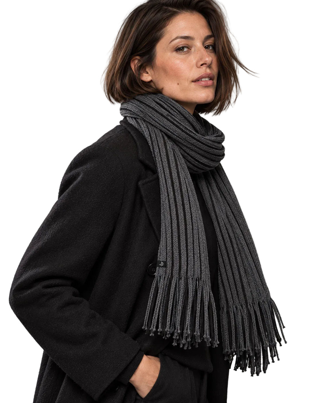 CHB 9798 ― Strickschal mit markantem Zweifarb-Rippdesign