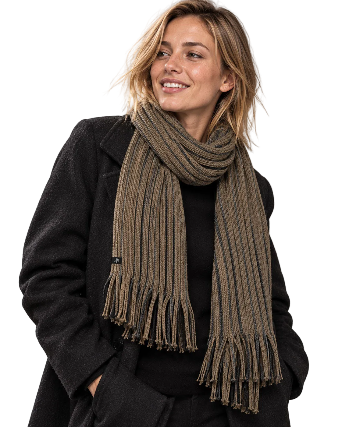 CHB 9798 ― Strickschal mit markantem Zweifarb-Rippdesign