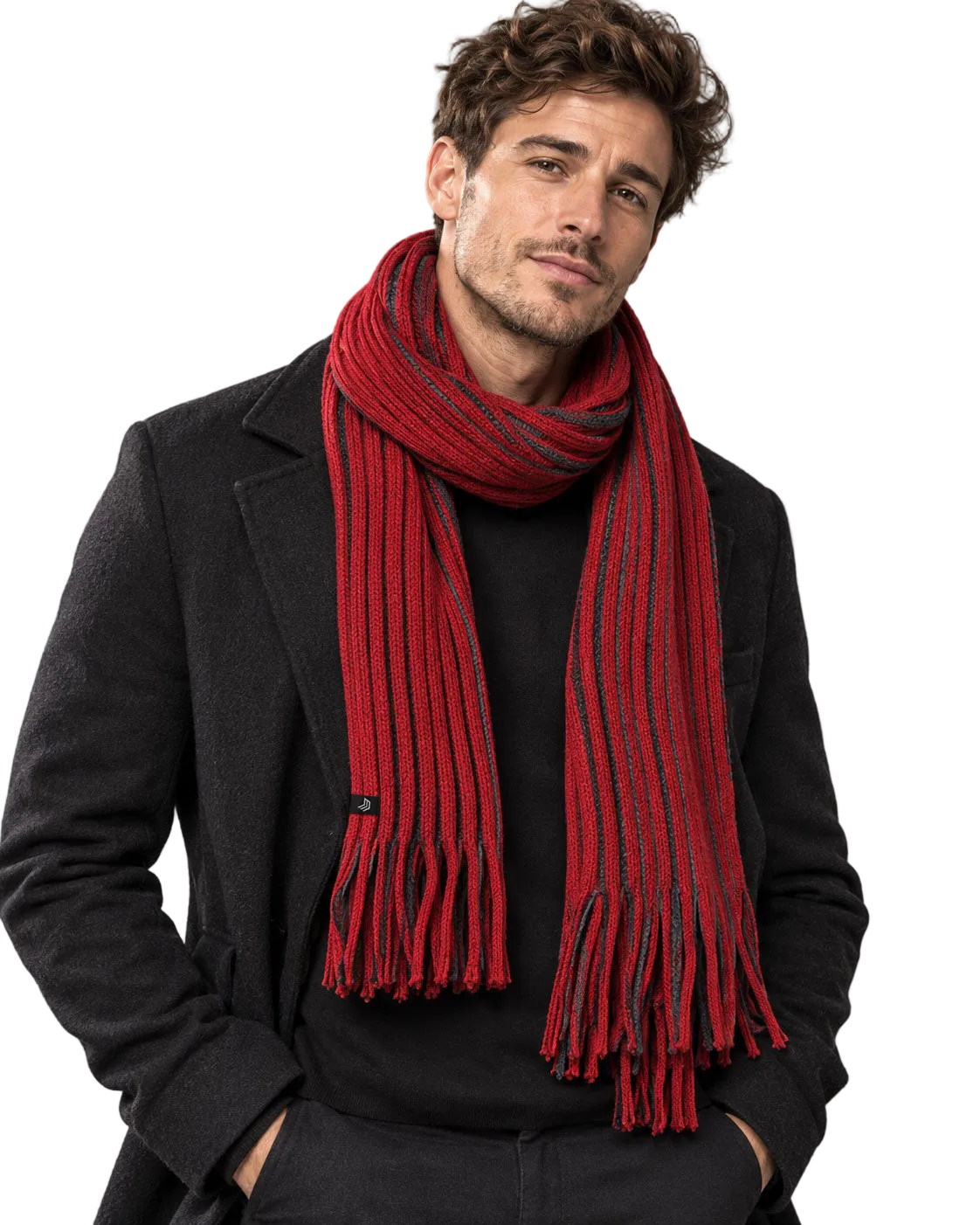 CHB 9798 ― Strickschal mit markantem Zweifarb-Rippdesign