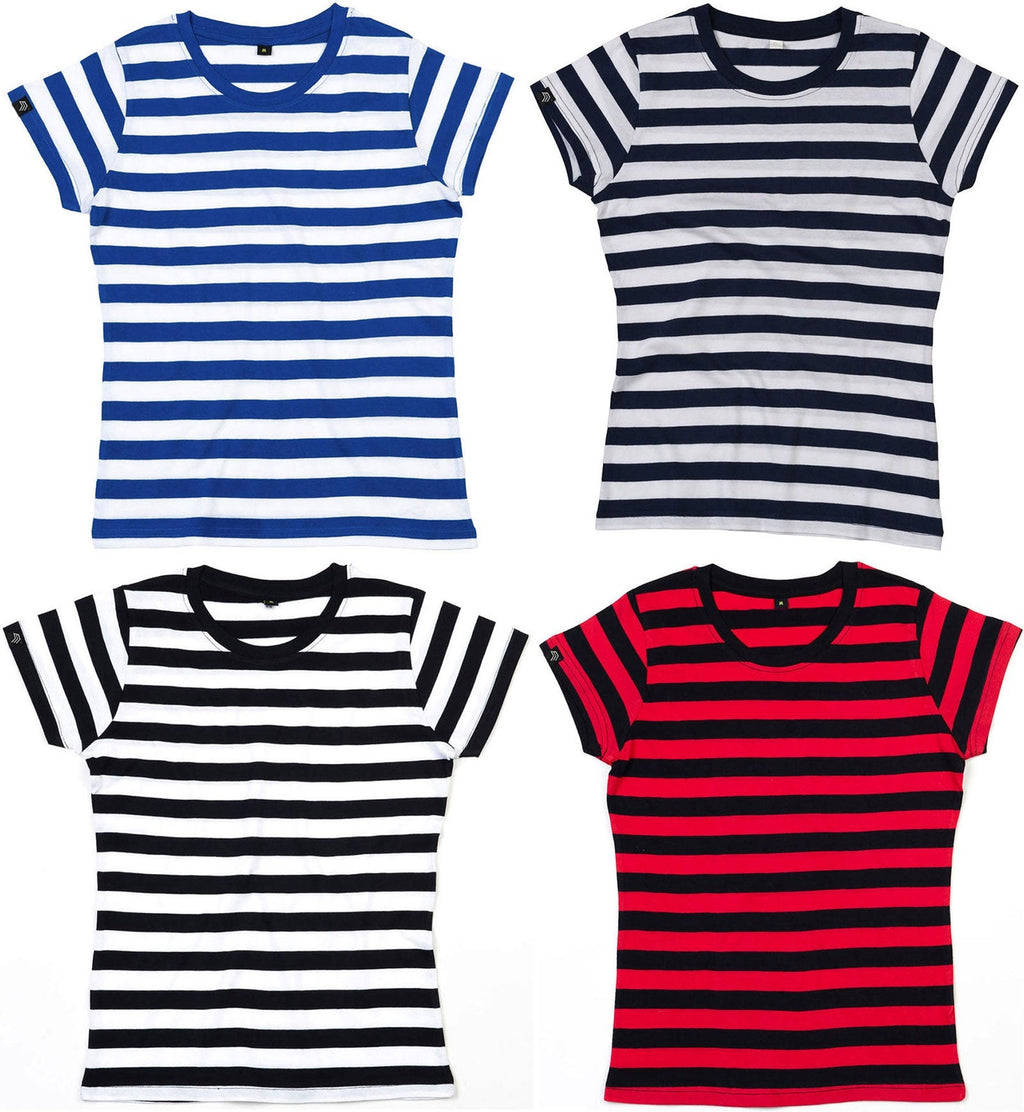 MTS M110 — Soft Women's Striped Organic Cotton T-Shirt - Black / White