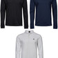 TJS 1406 ― Luxury Longsleeve Stretch Polo Shirt - Navy Blau