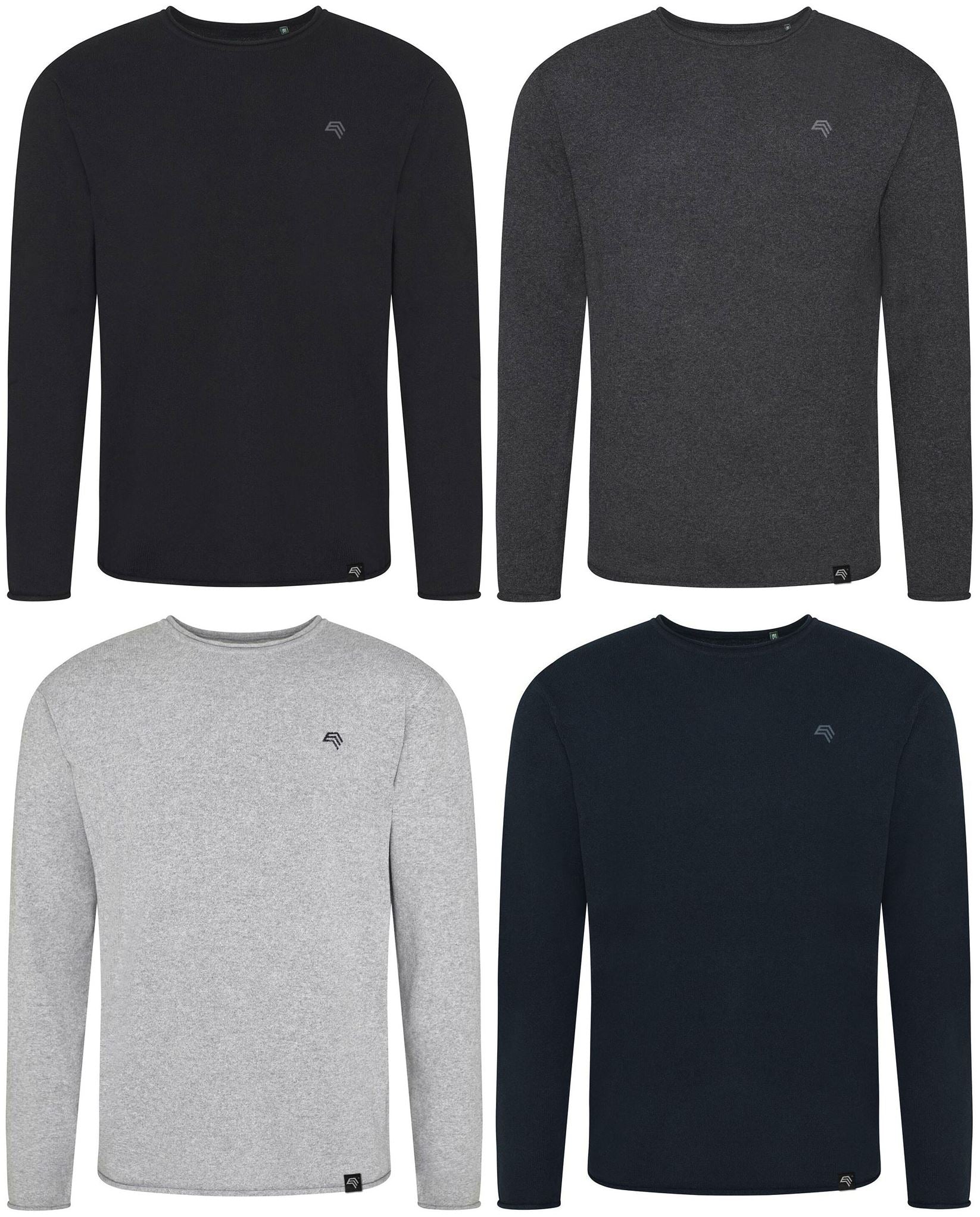 ECL 0060 ― Recycled Feinstrick-Pullover aus regenerierter Baumwolle - Navy Blau