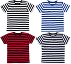 MTS M109 – Soft Unisex Stripy Organic Cotton T-Shirt - Black / Red