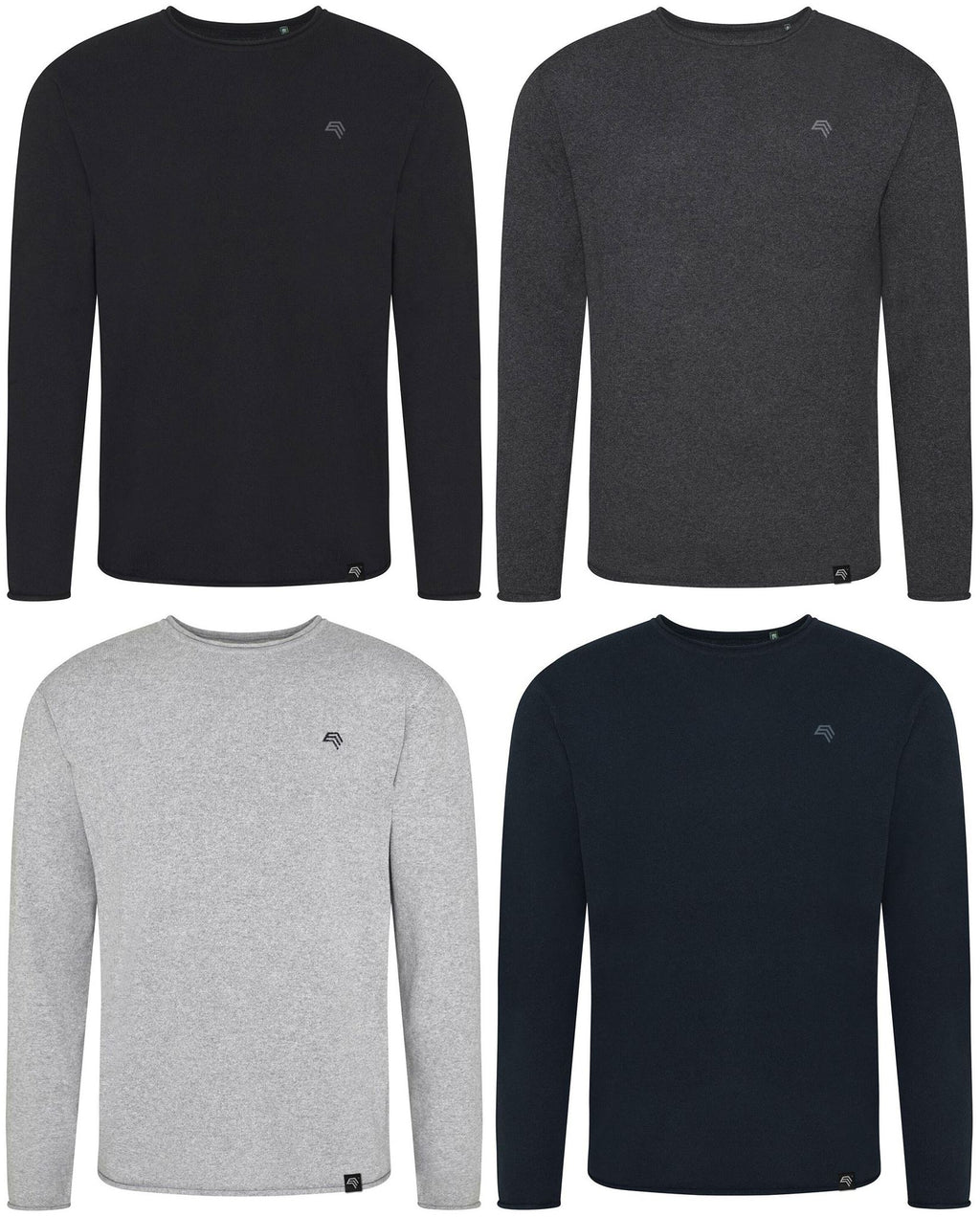 ECL 0060 ― Recycled fine-knit sweater made from reclaimed cotton - Heather Grey Melange
