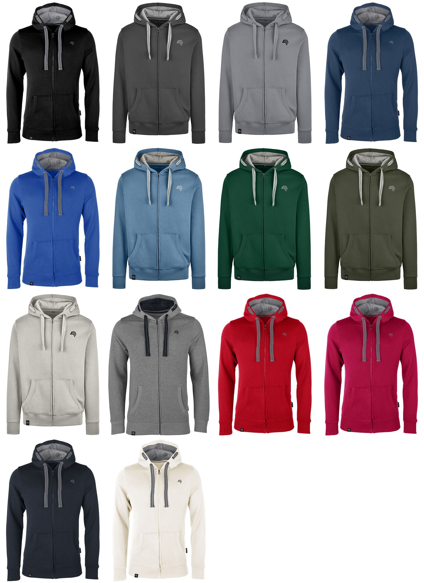 RMH 0701 ― Heavy Bi-color Hoodie Sweat Jacket - Stone Grau
