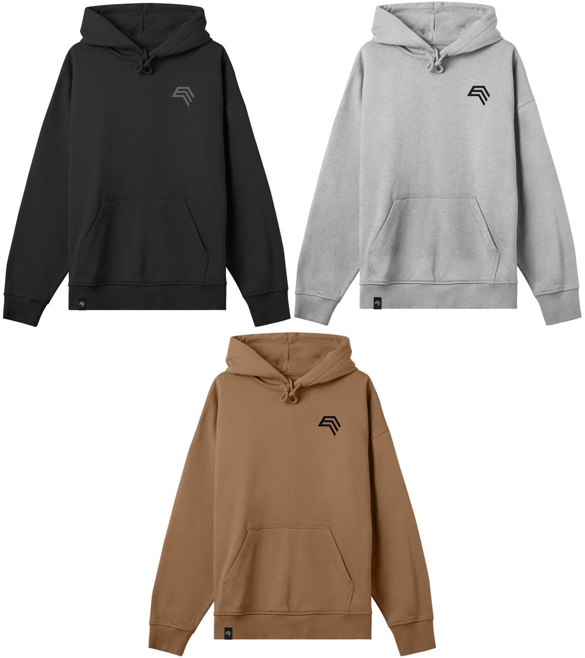 HMB 8751 ― Schwerer Unisex Boxy Organic Men's Hoodie - Schwarz