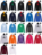 TU-144 ― Herren Unisex Bicolor Hoodie mit Kontrastkapuze – Black / Orange
