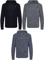 ECL 0080 ― Sustainably Knitted Unisex Hoodie Made of Regenerated Cotton - Melange Black / Grey