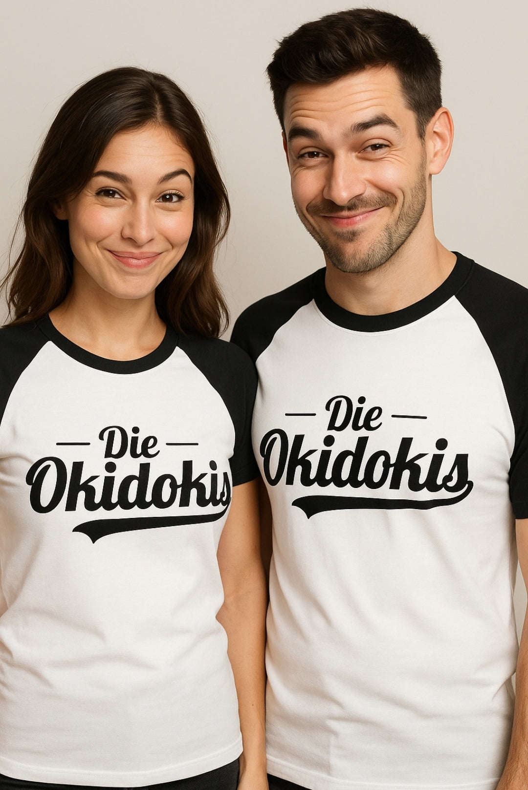 Die Okidokis ― Contrast Raglan T-Shirt - Weiß / Schwarz
