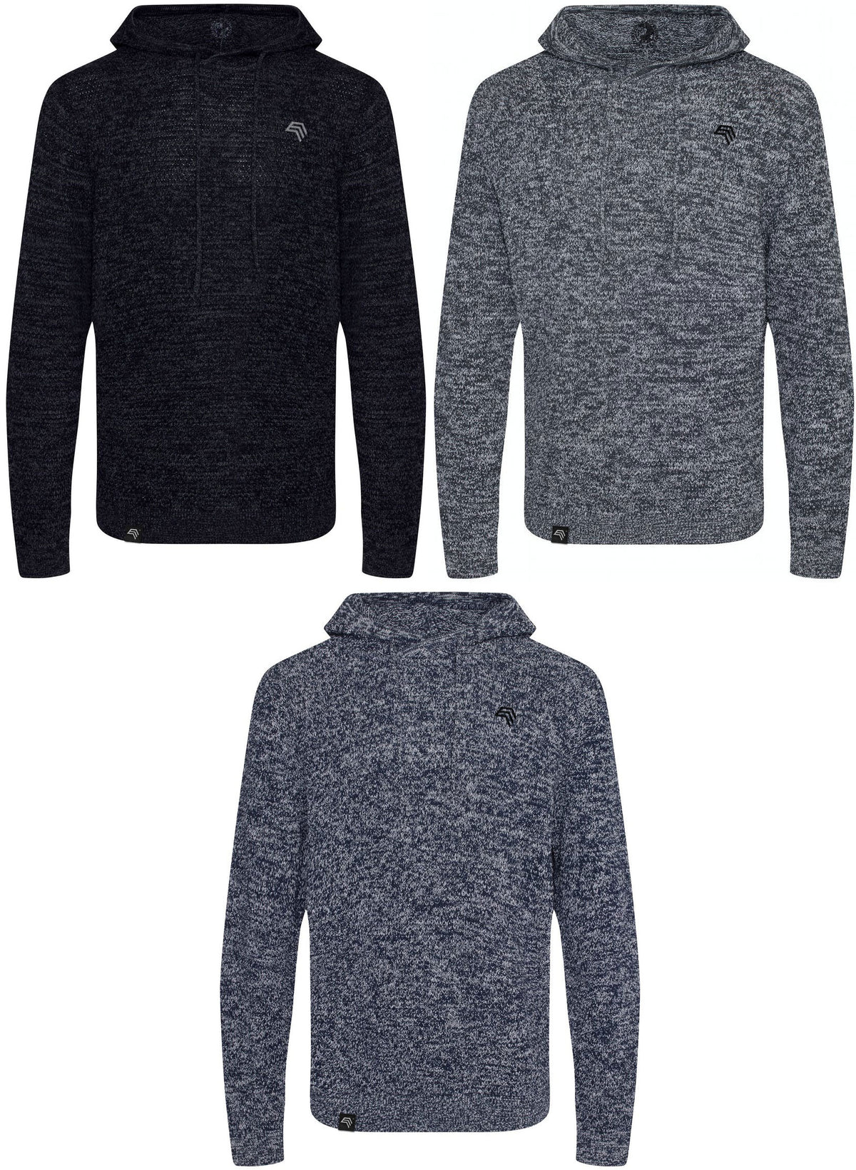 ECL 8000 ― Nachhaltig gestrickter Unisex Kapuzenpullover aus regenerierter Baumwolle