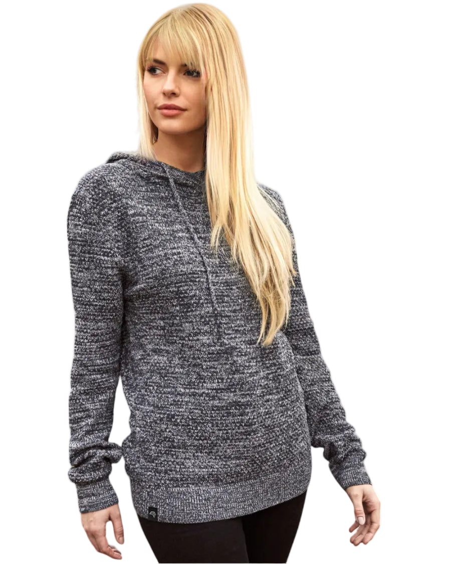 ― % ― ECL 8000 ― Nachhaltig gestrickter Unisex Kapuzenpullover aus regenerierter Baumwolle