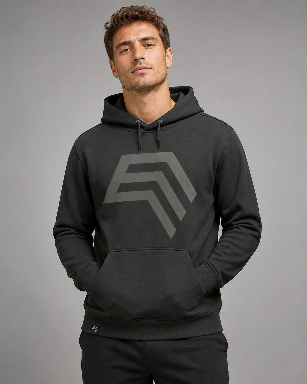 Essential Hoodie ― Men's Unisex COMPANIEER Logo Hoodie – Black