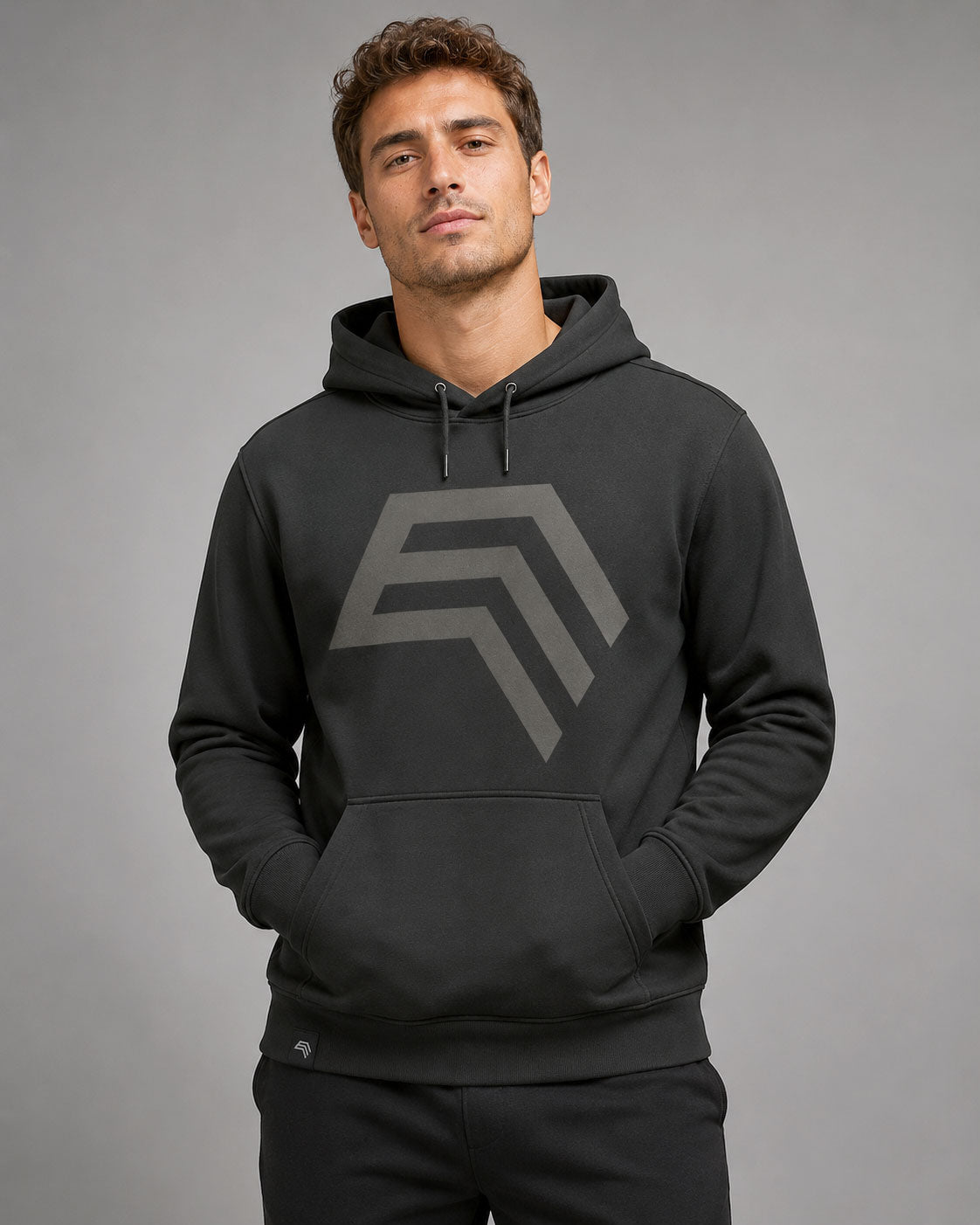Essential Hoodie ― Herren Unisex COMPANIEER Logo Hoodie – Schwarz