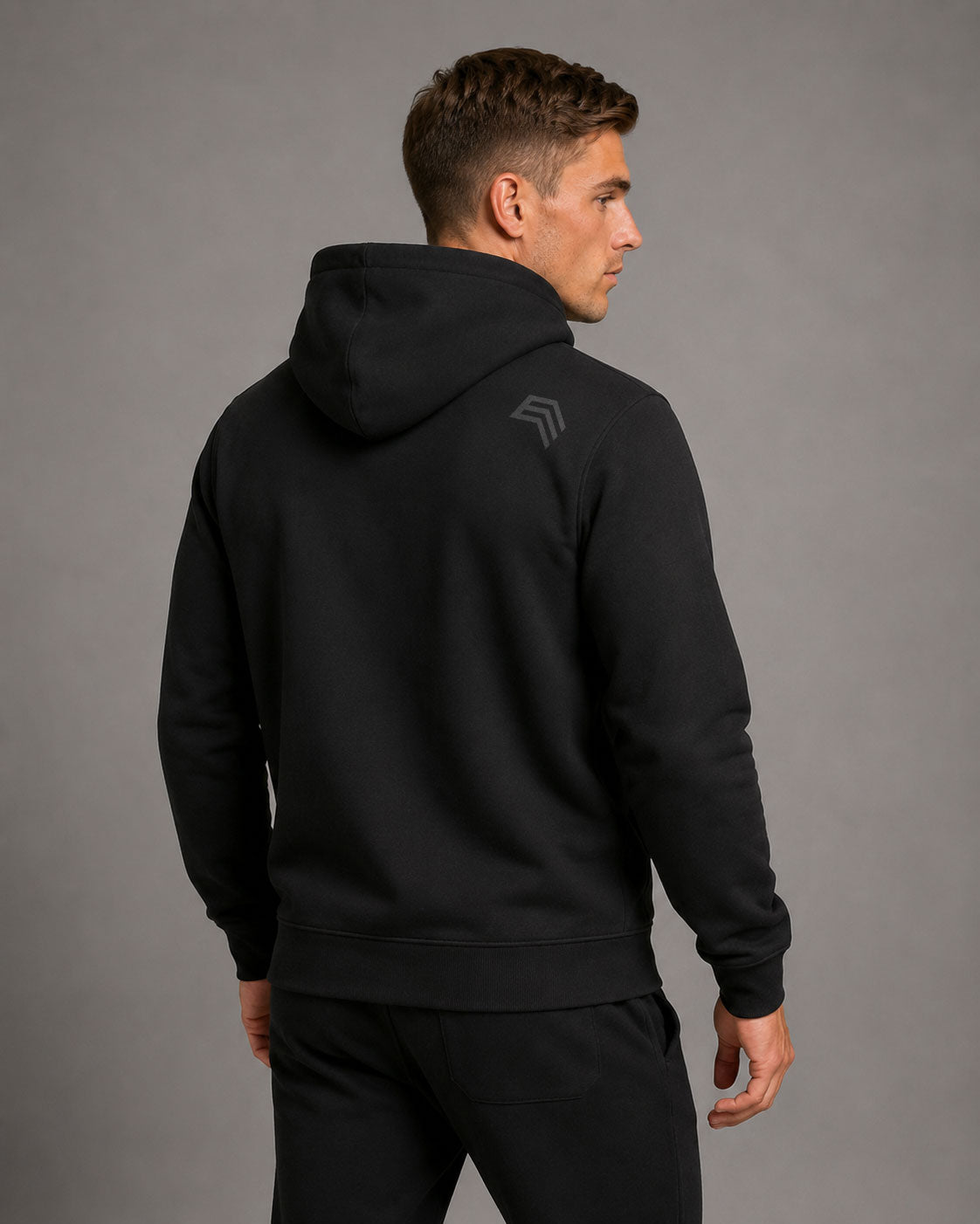 Essential Hoodie ― Herren Unisex COMPANIEER Logo Hoodie – Schwarz