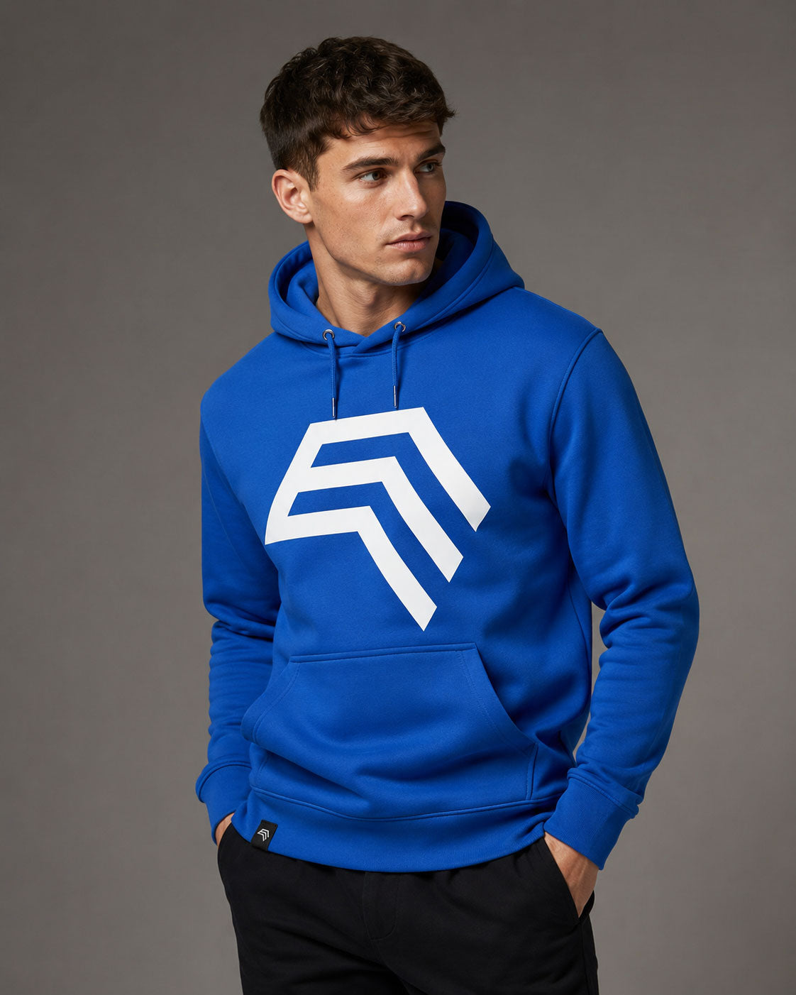 Essential Hoodie ― Herren Unisex COMPANIEER Logo Hoodie – Royal Blau