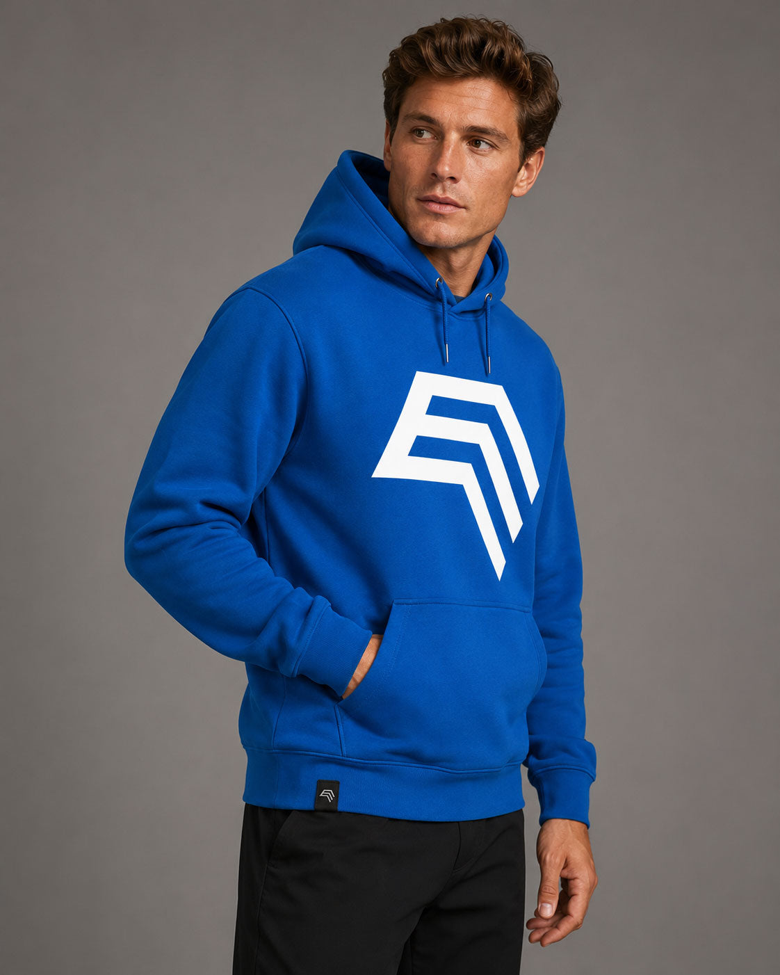 Essential Hoodie ― Herren Unisex COMPANIEER Logo Hoodie – Royal Blau