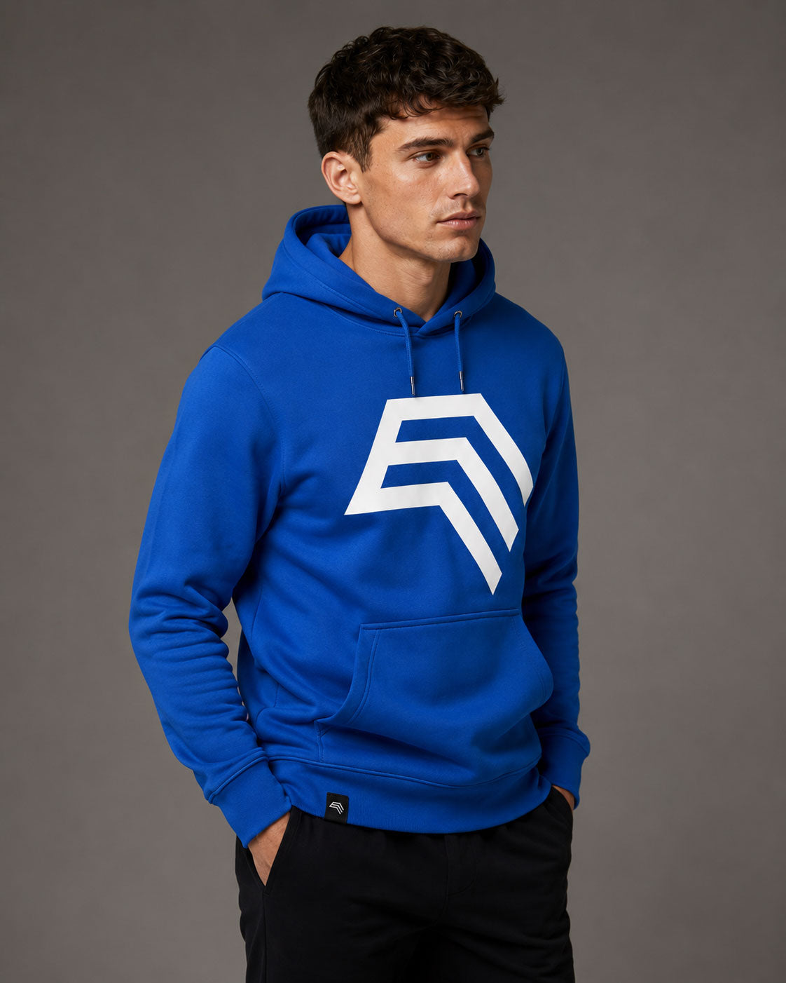 Essential Hoodie ― Herren Unisex COMPANIEER Logo Hoodie – Royal Blau