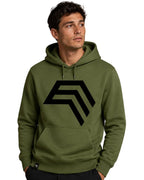 Essential Hoodie – Men Unisex COMPANIEER Logo Hoodie – Olive Green