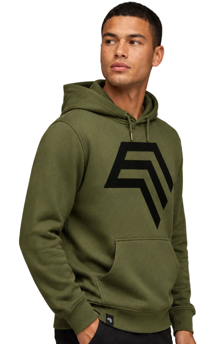 Essential Hoodie ― Herren Unisex COMPANIEER Logo Hoodie – Olivegrün