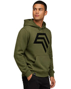 Essential Hoodie – Men Unisex COMPANIEER Logo Hoodie – Olive Green