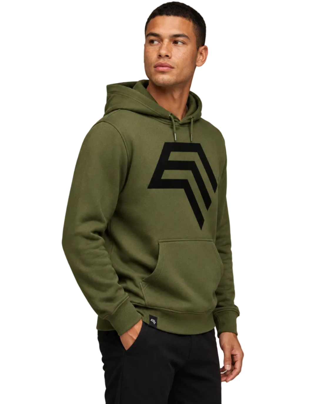 Essential Hoodie ― Herren Unisex COMPANIEER Logo Hoodie – Olivegrün