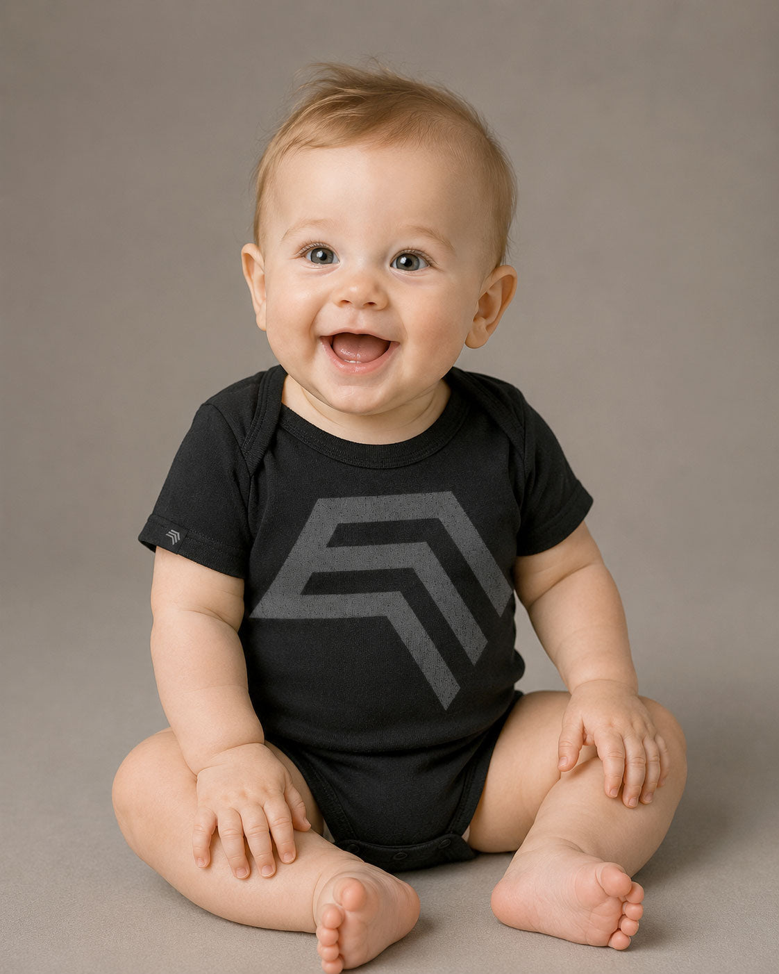 Essential Baby Bodysuit — COMPANIEER Symbol Romper – Black