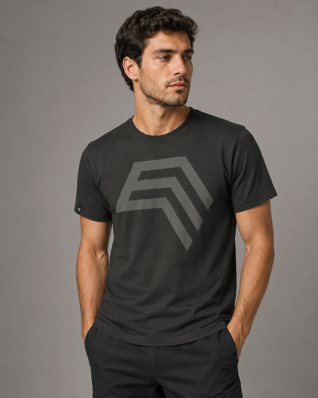 Essential Shirt ― Herren Unisex COMPANIEER Logo T-Shirt – Schwarz