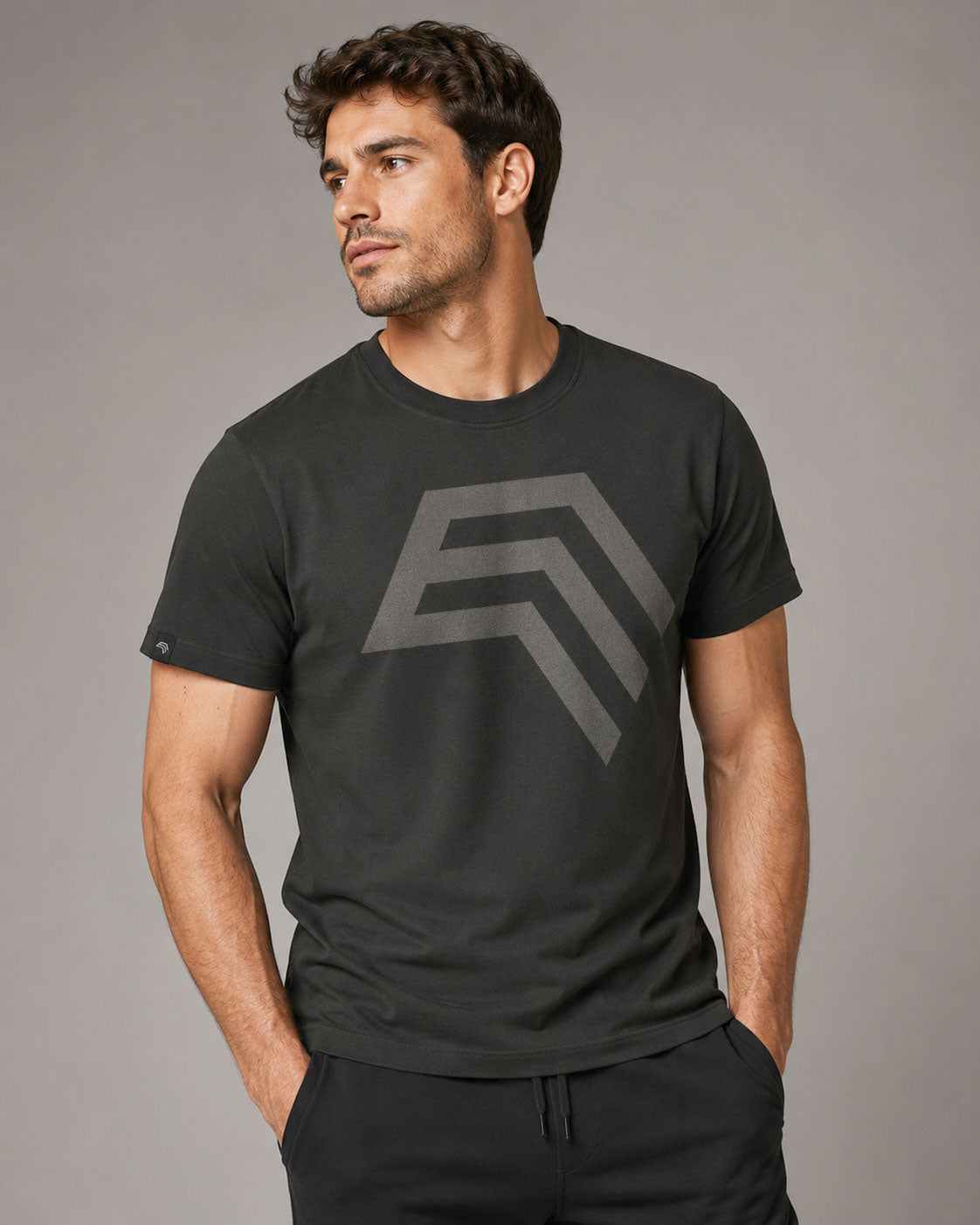Essential Shirt ― Herren Unisex COMPANIEER Logo T-Shirt – Schwarz