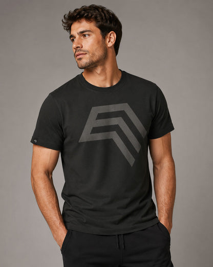 Essential Shirt ― Herren Unisex COMPANIEER Logo T-Shirt – Schwarz