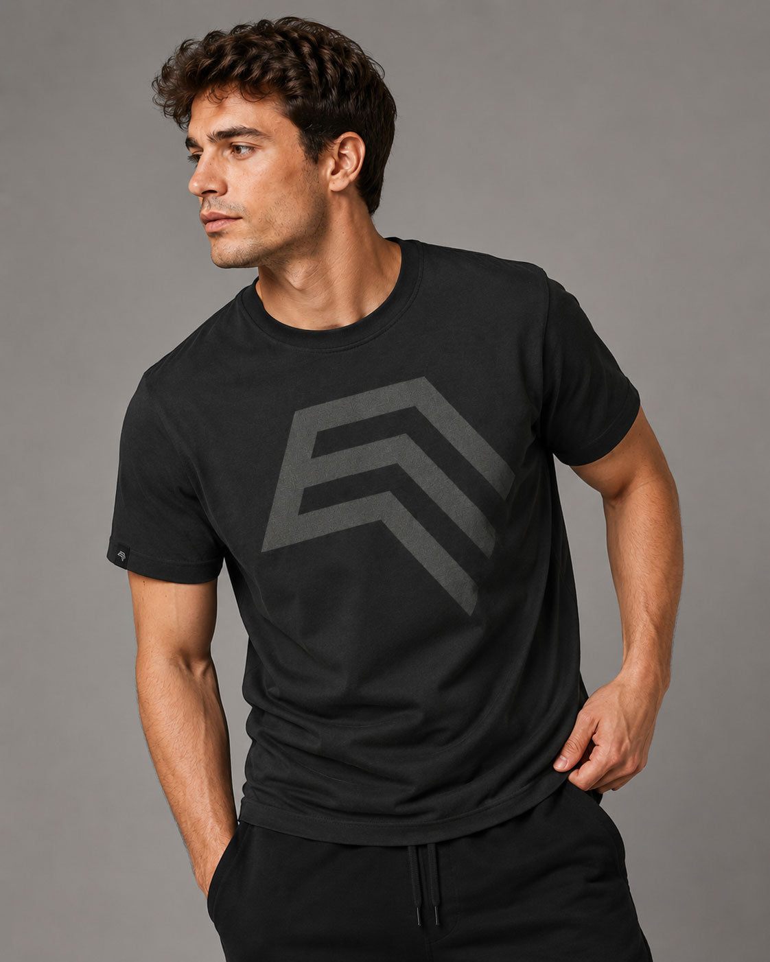Essential Shirt ― Herren Unisex COMPANIEER Logo T-Shirt – Schwarz