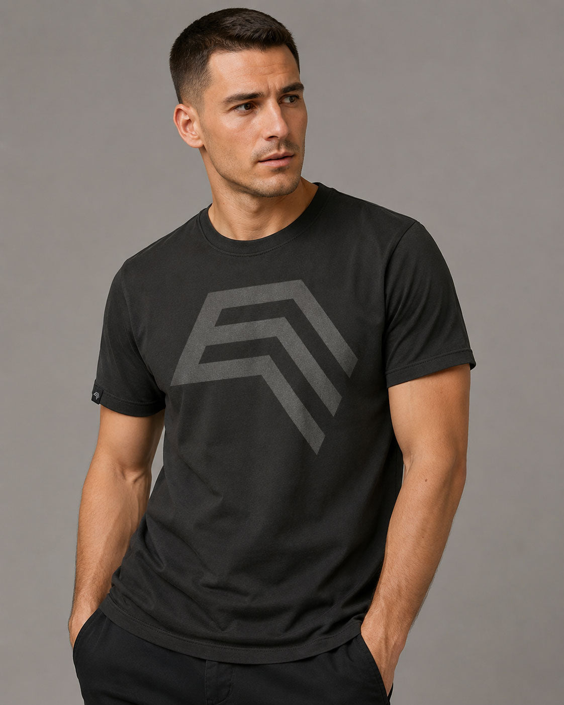 Essential Shirt ― Herren Unisex COMPANIEER Logo T-Shirt – Schwarz