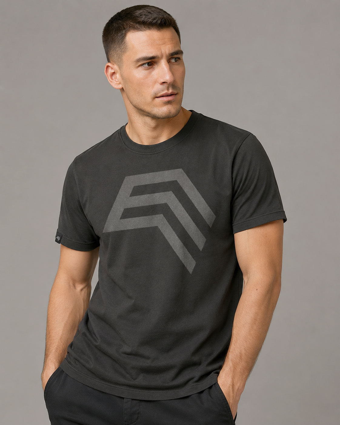 Essential Shirt ― Herren Unisex COMPANIEER Logo T-Shirt – Schwarz