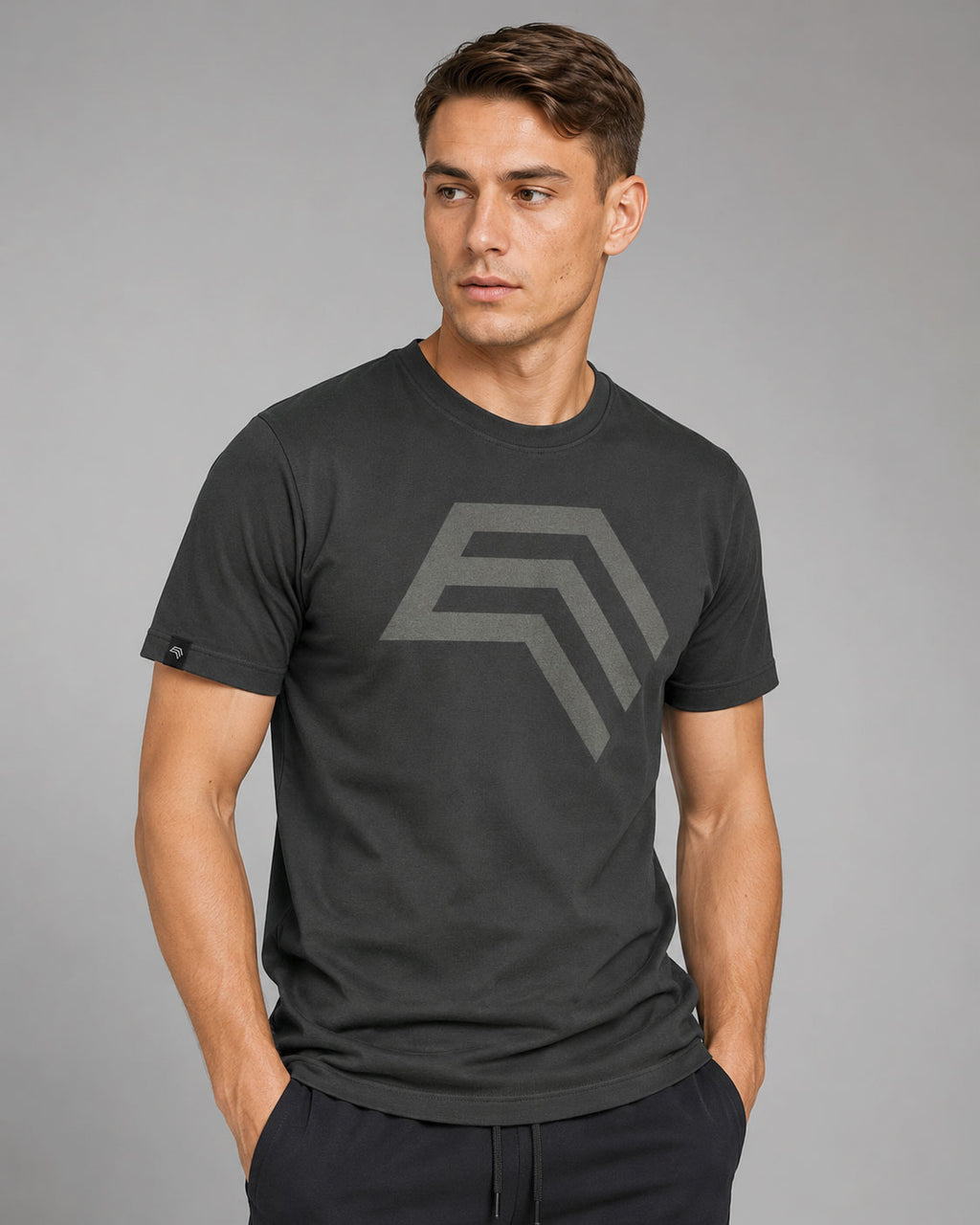Essential Shirt ― Herren Unisex COMPANIEER Logo T-Shirt – Schwarz