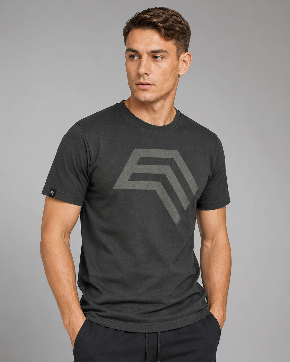 Essential Shirt ― Herren Unisex COMPANIEER Logo T-Shirt – Schwarz