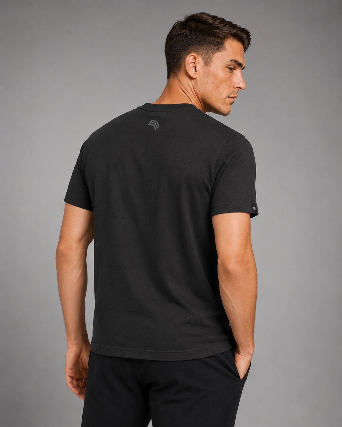 Essential Shirt ― Herren Unisex COMPANIEER Logo T-Shirt – Schwarz